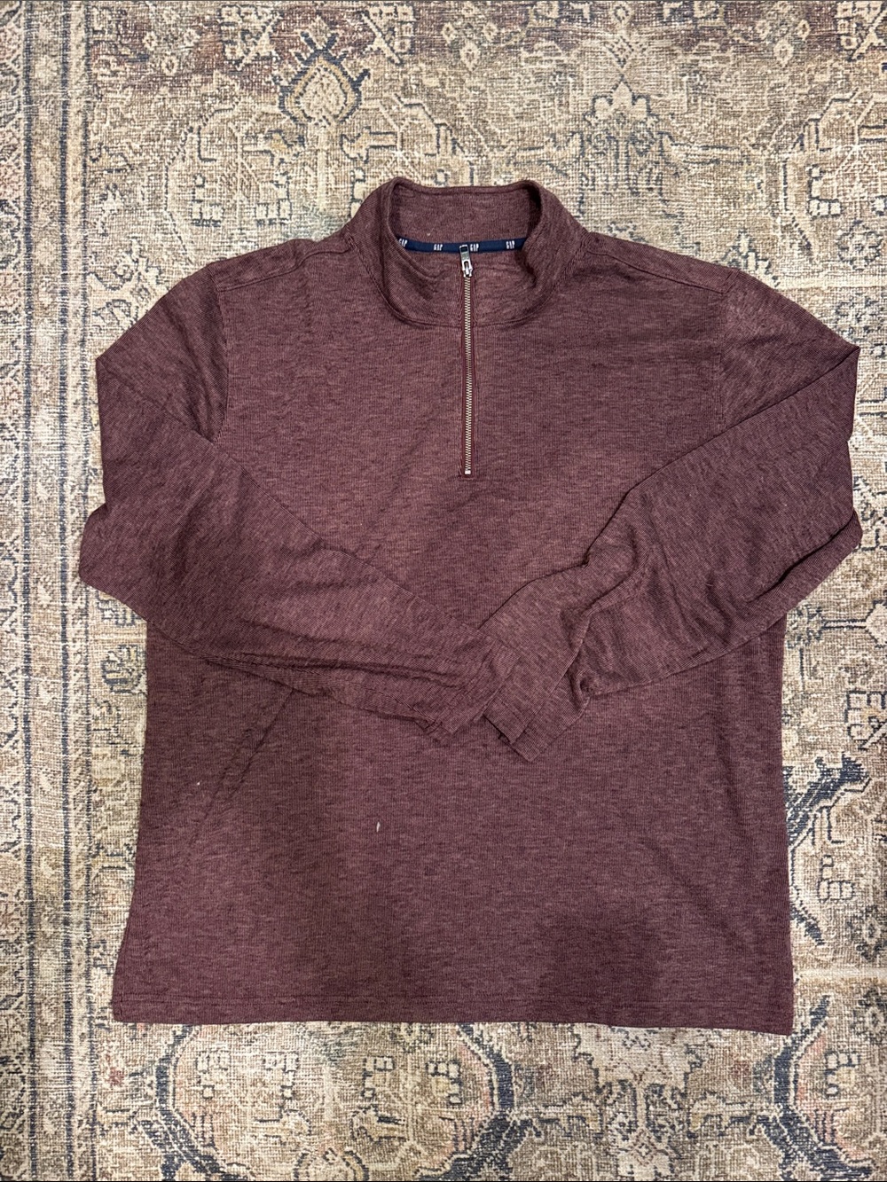 GAP Men's Zip-Up Sweater - Maroon Heather